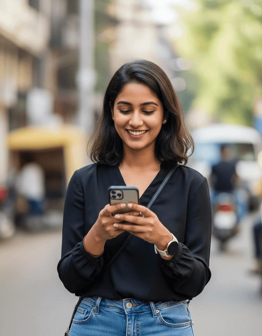 Young Investor, Kavya, filing her tax return quickly after linking her ITD account to auto-fetch all data.