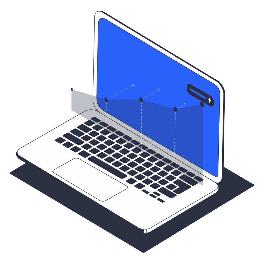 Illustration showing Track feature of income tax app by Quicko